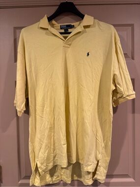 Ralph Lauren Men’s Pale Yellow Polo with Navy Pony